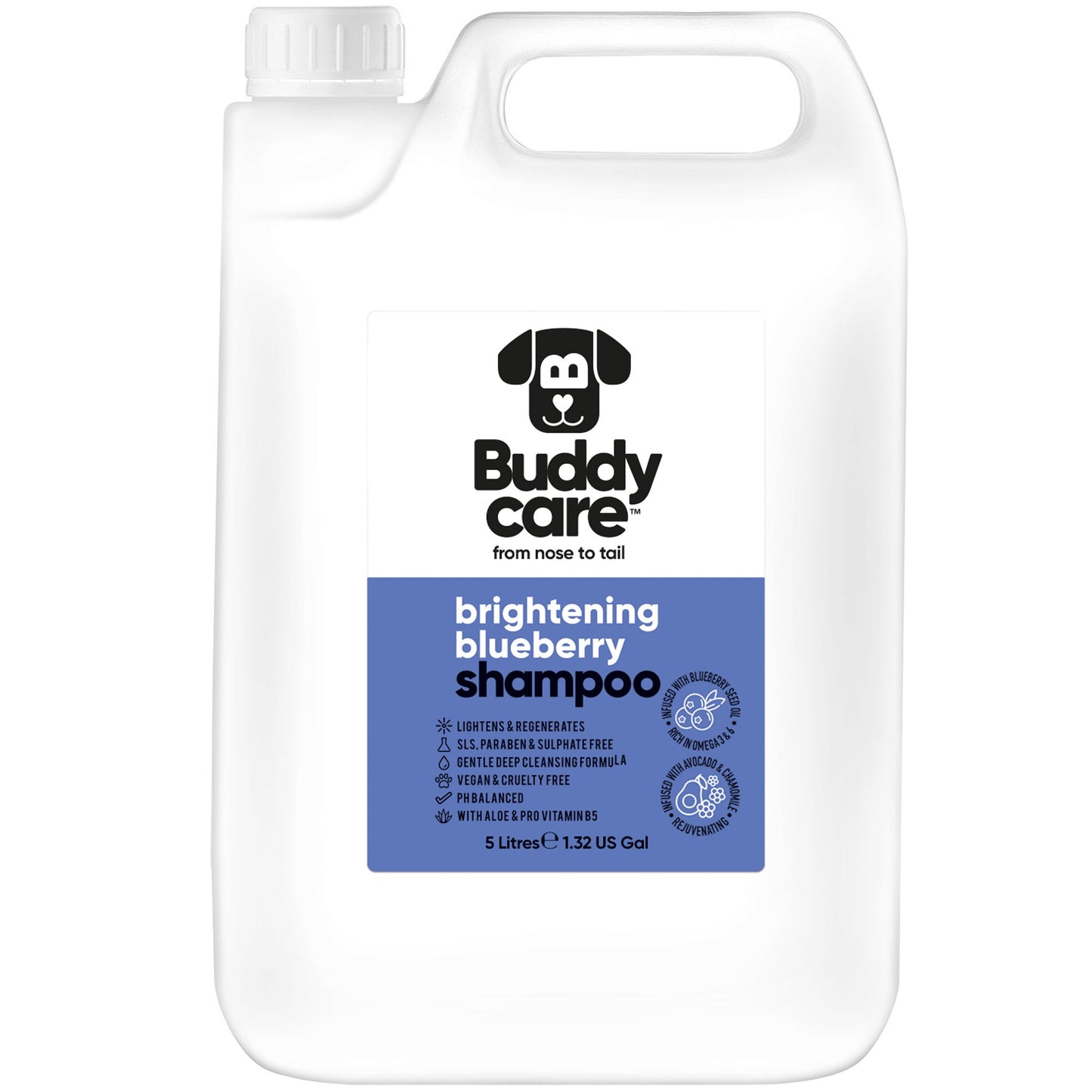 Blueberry Dog Shampoo 5L professional dog grooming size