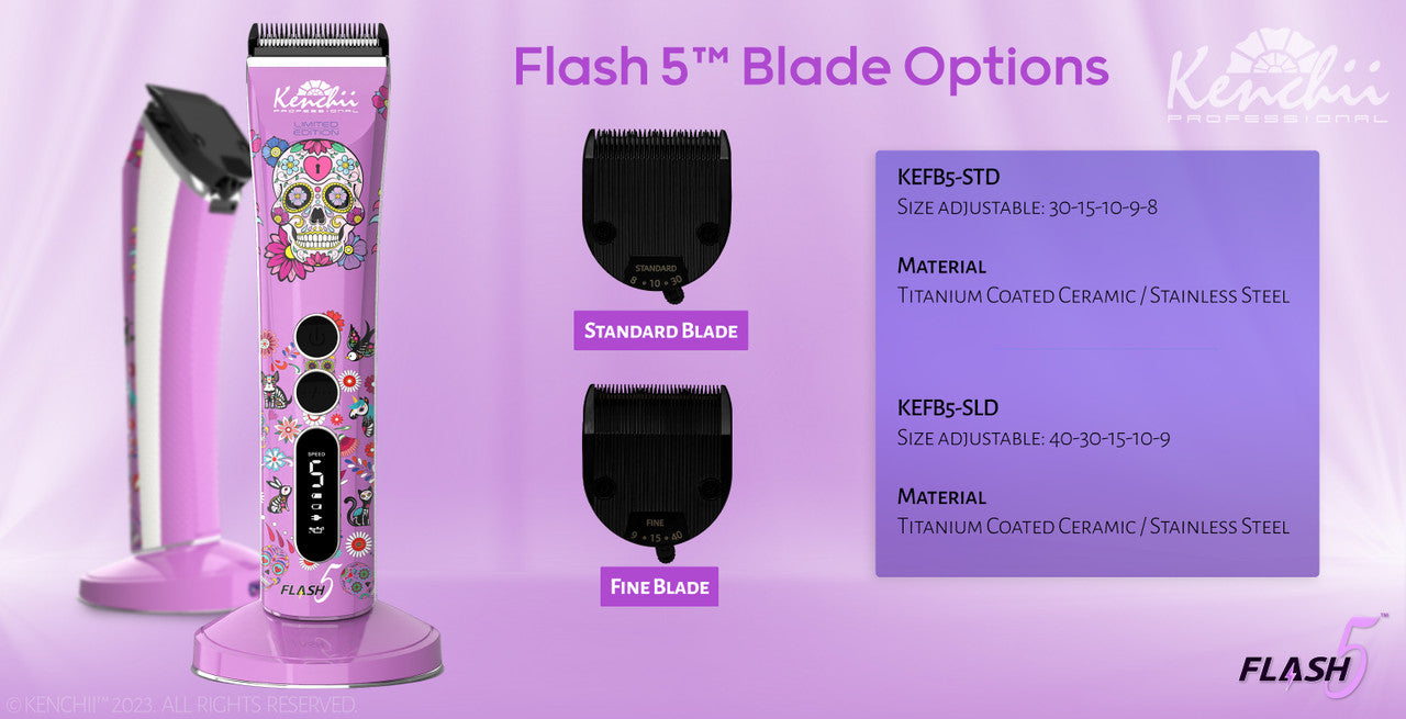 Kenchii Flash5™ | 5-in-1 Digital Cordless Clipper | Purple Edition - The Groomers Shop