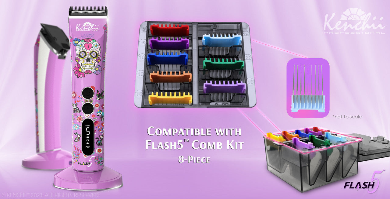 Kenchii Flash5™ | 5-in-1 Digital Cordless Clipper | Purple Edition - The Groomers Shop