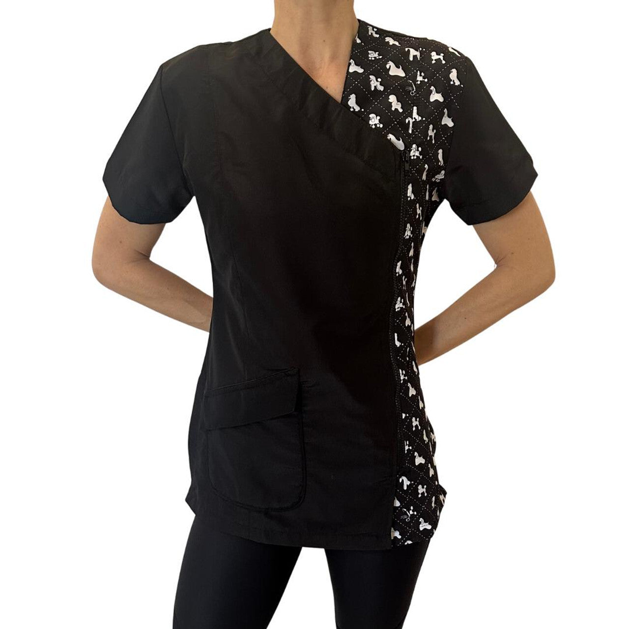 Groomtech Parella Grooming Jacket - White Dog Print - The Groomers Shop