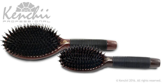 Kenchii Boar and Nylon Bristle Brush with One-piece Maple Body - The Groomers Shop