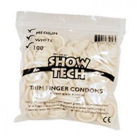 Show Tech Finger Condoms White - 100 Pack - The Groomers Shop