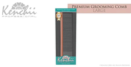 Kenchii™ Premium Satin Rose Gold Grooming Comb - Large - 9.8" - The Groomers Shop