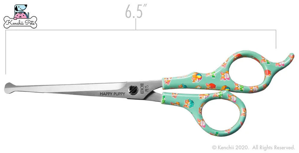 KenchiiPets™ | Happy Puppy™ 6.5" Ball Tip Shears - The Groomers Shop