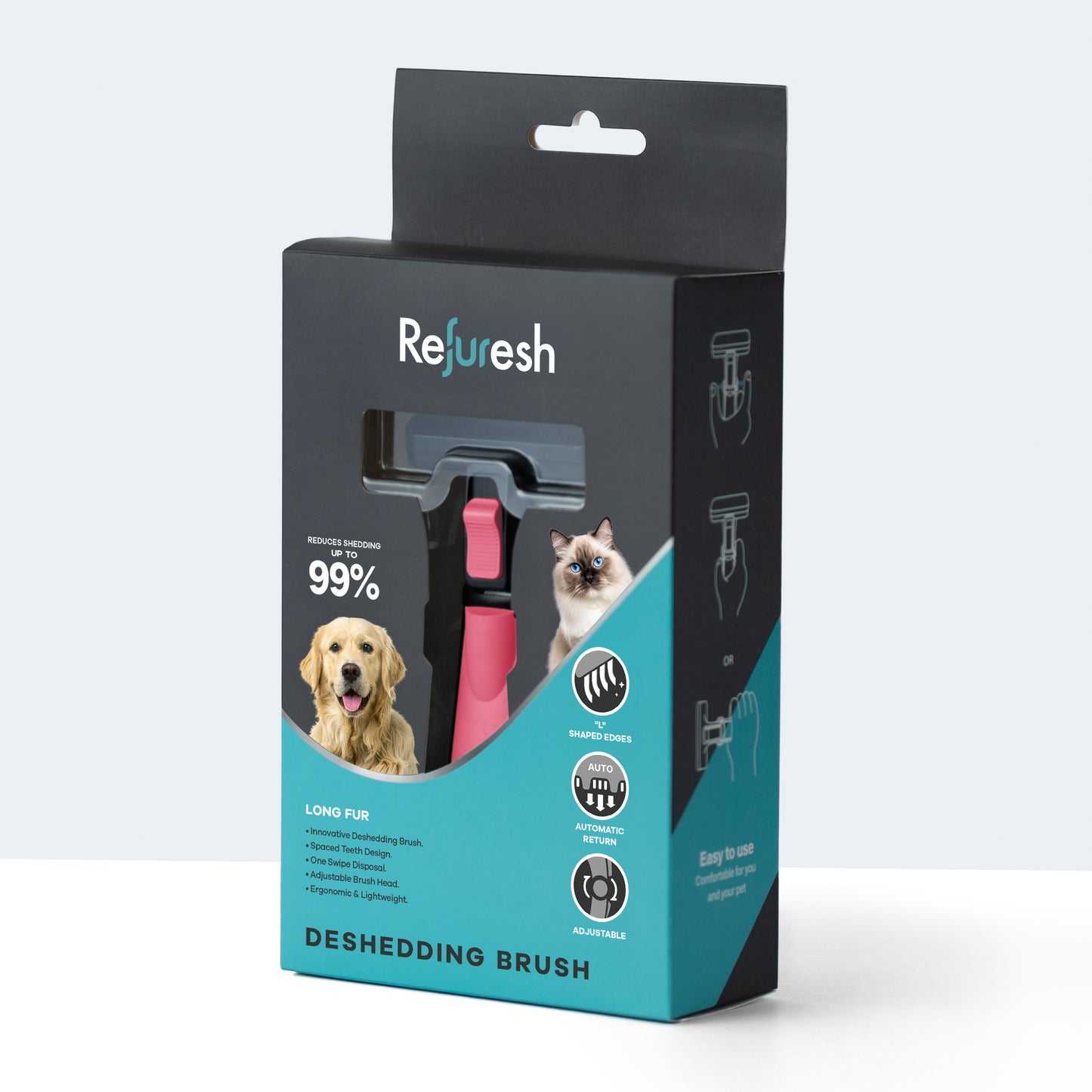 Refuresh Gentle Deshedding Brush - Long Length Hair - The Groomers Shop