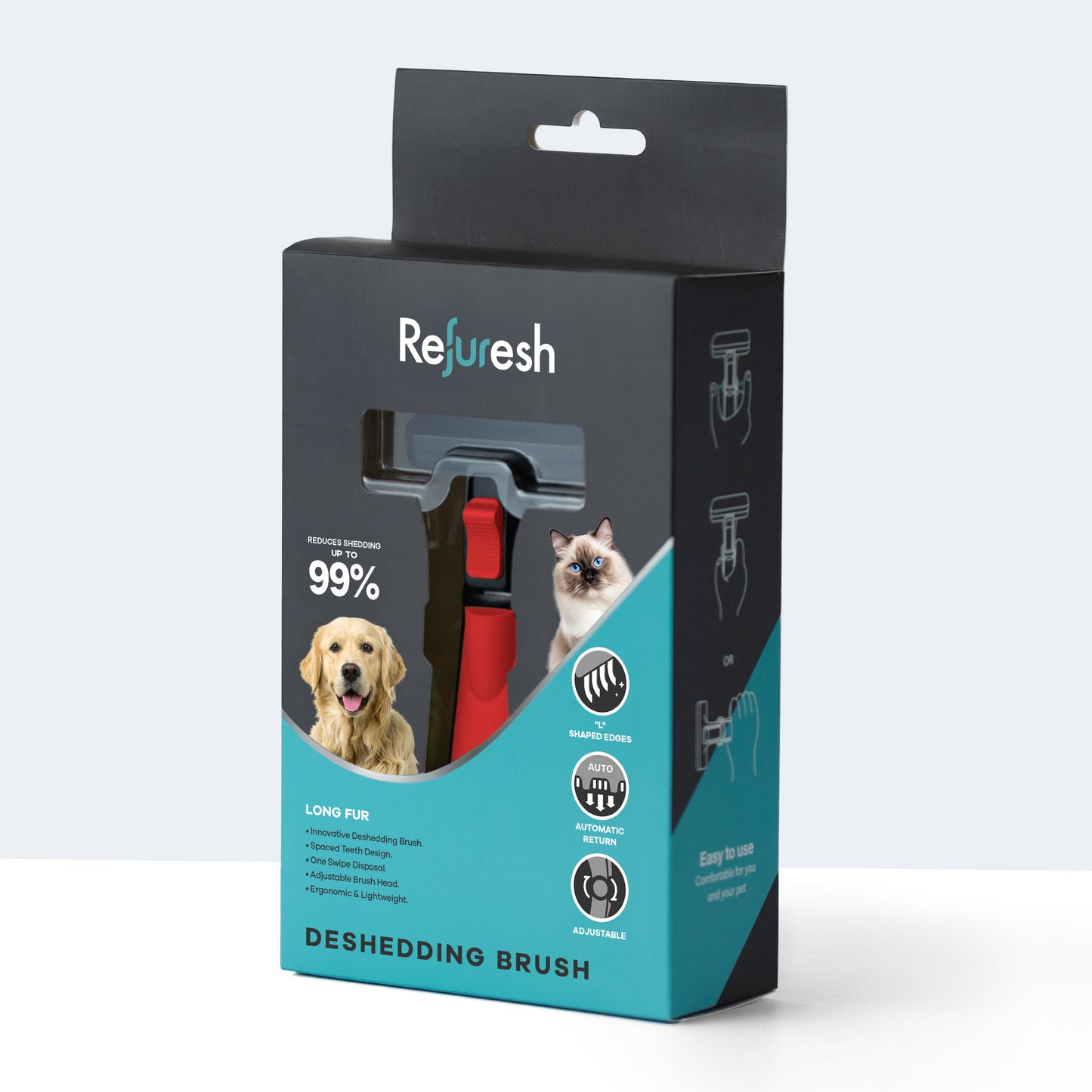 Refuresh Gentle Deshedding Brush - Long Length Hair - The Groomers Shop