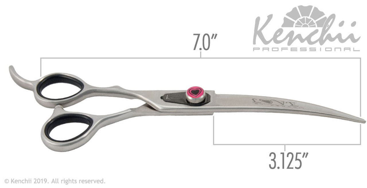 Kenchii Love™ | 7.0" Curved Scissors | Lefty - The Groomers Shop