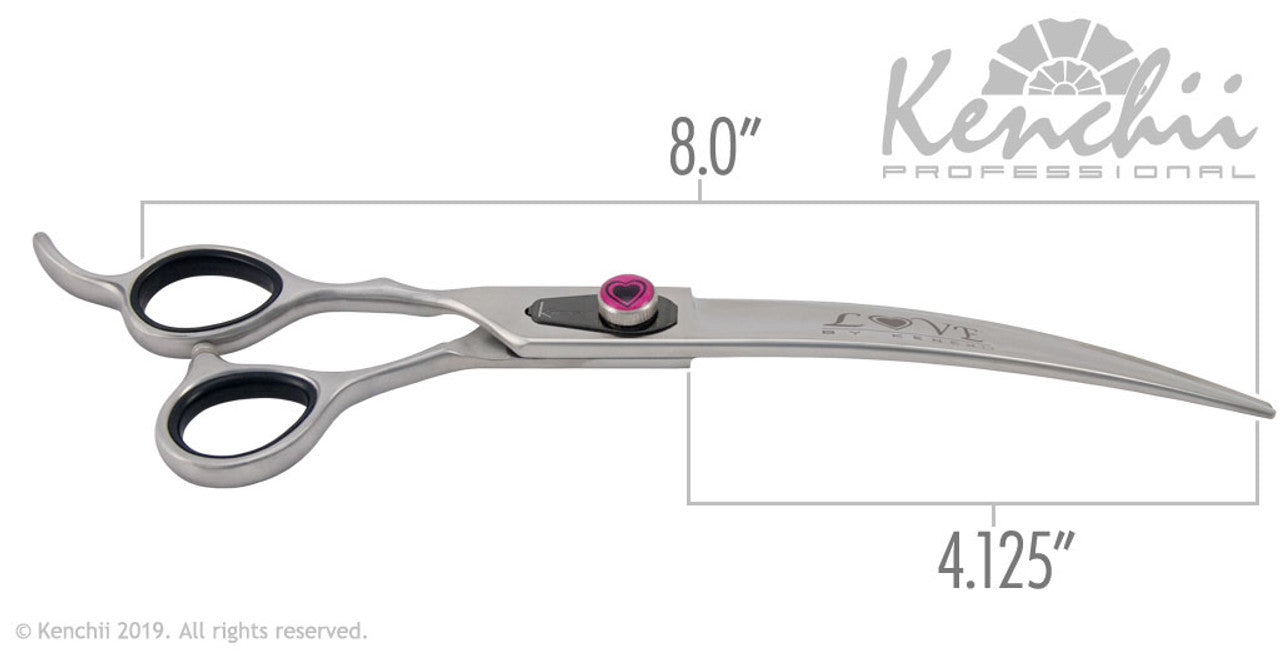 Kenchii Love™ | 8.0" Curved Scissors | Lefty - The Groomers Shop