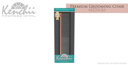 Kenchii™ Premium Satin Rose Gold Grooming Comb - Medium - 7.5" - The Groomers Shop