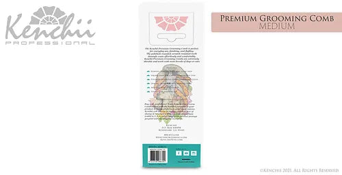 Kenchii™ Premium Satin Rose Gold Grooming Comb - Medium - 7.5" - The Groomers Shop