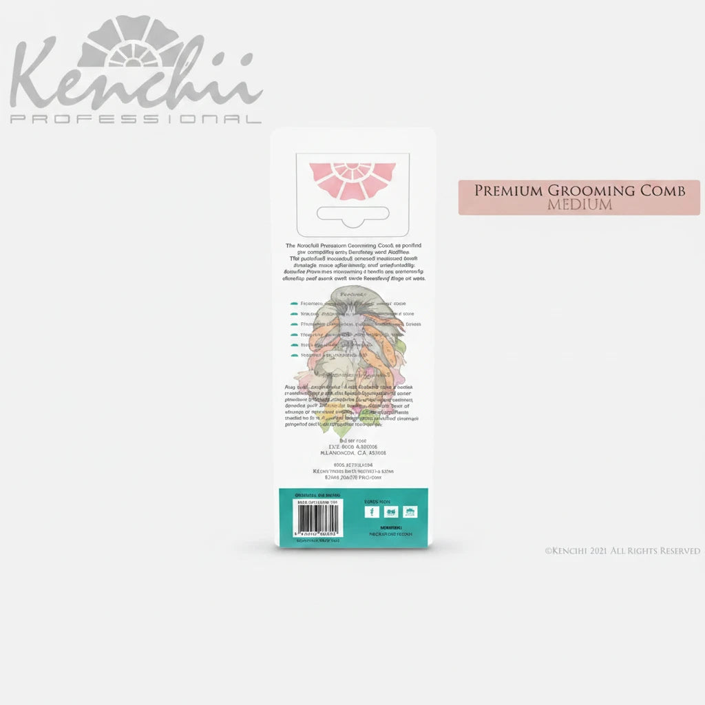 Kenchii™ Premium Satin Rose Gold Grooming Comb - Medium - 7.5" - The Groomers Shop