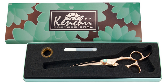 Kenchii Rosé™ | 7.0" Curved Shears - The Groomers Shop