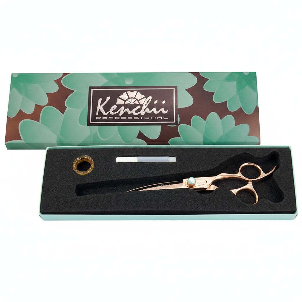 Kenchii Rosé™ | 7.0" Curved Shears - The Groomers Shop