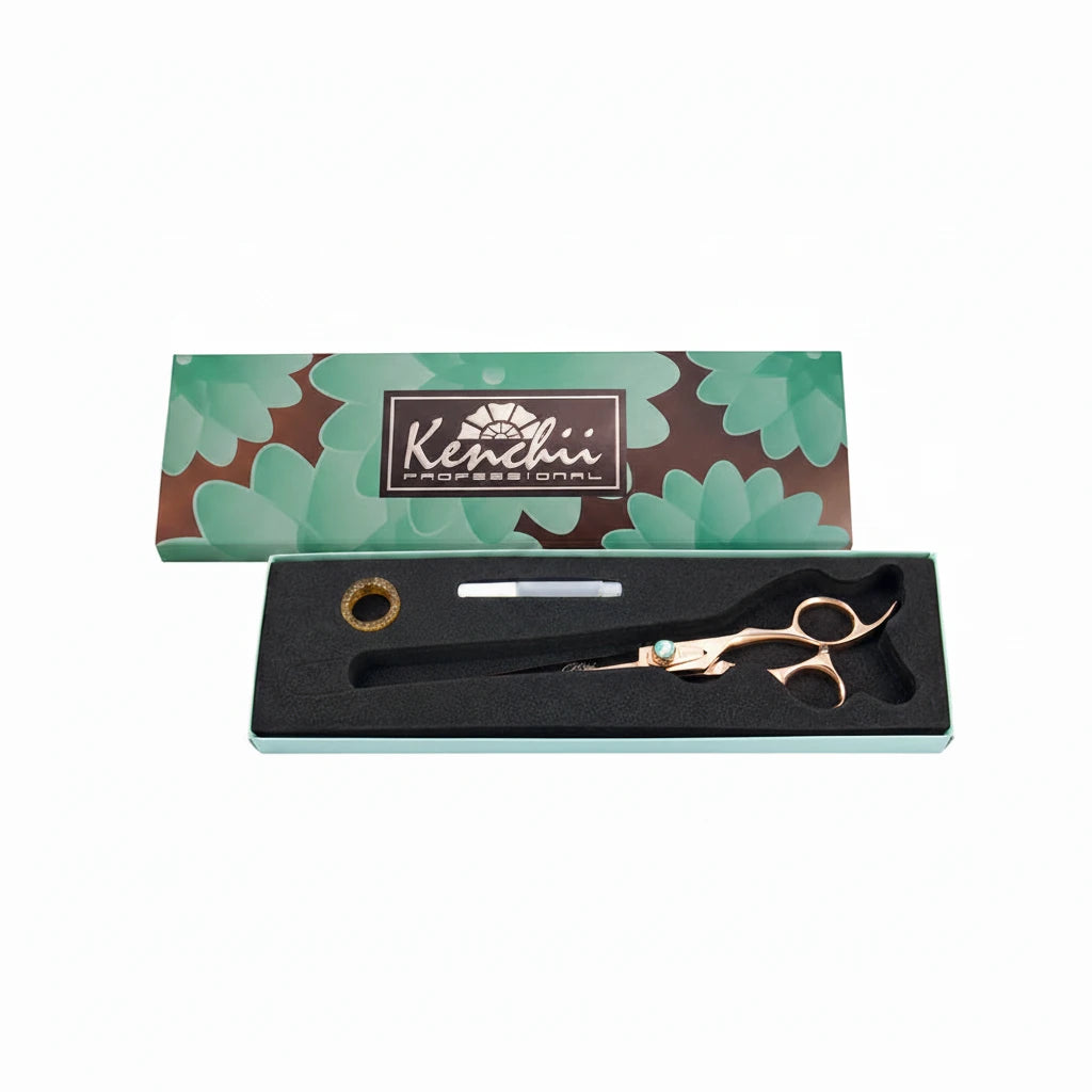 Kenchii Rosé™ | 7.0" Curved Shears | Lefty - The Groomers Shop
