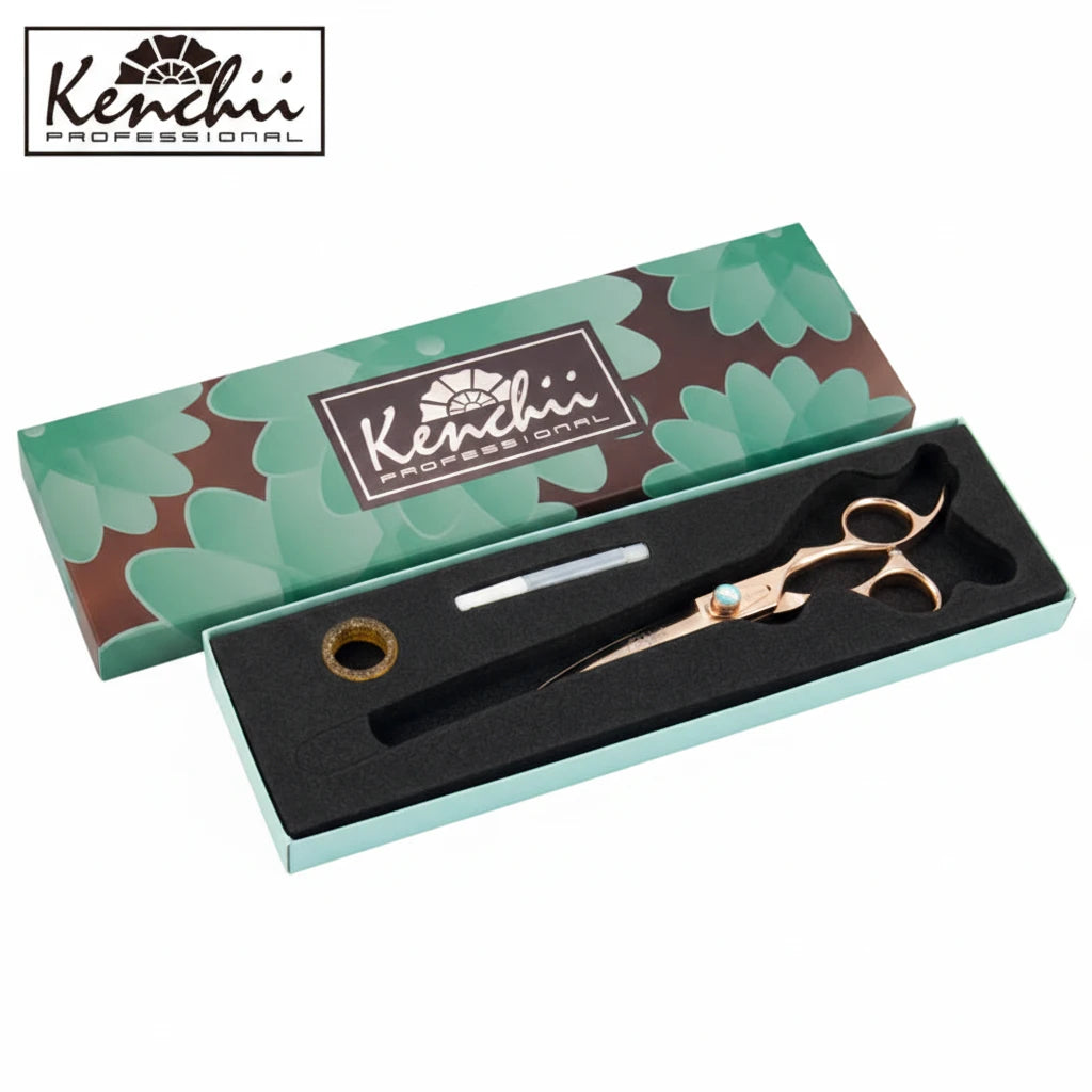 Kenchii Rosé™ | 8.0" Curved Shears - The Groomers Shop