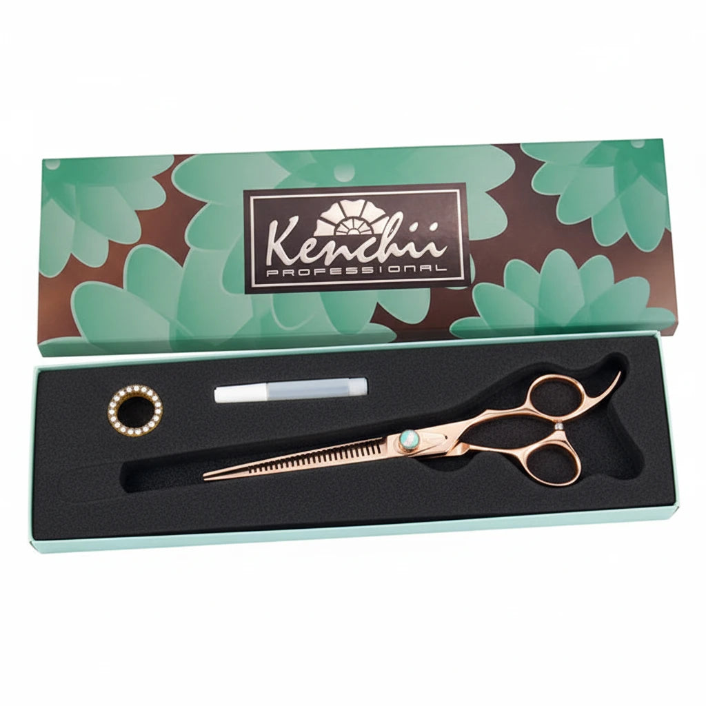 Kenchii Rosé™ | 8.0" Curved Shears | Lefty - The Groomers Shop