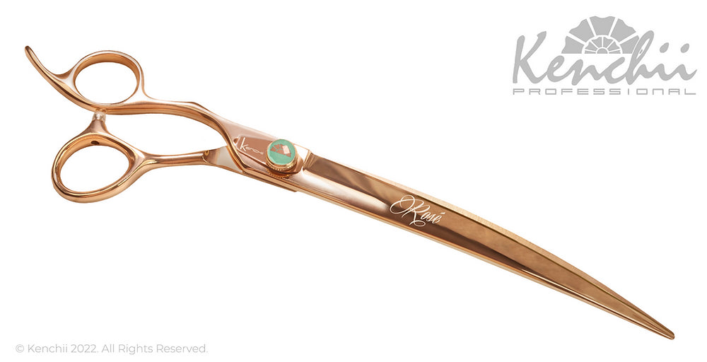 Kenchii Rosé™ | 9.0" Curved Shears | Lefty - The Groomers Shop