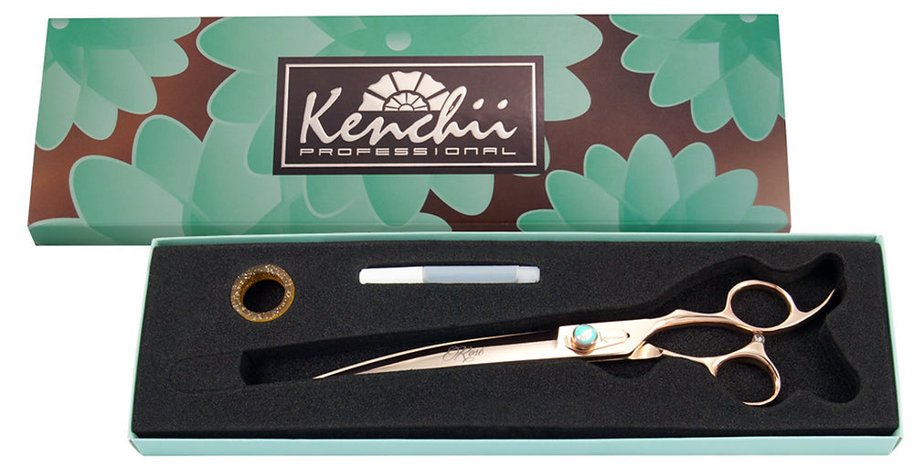 Kenchii Rosé™ | 9.0" Curved Shears | Lefty - The Groomers Shop