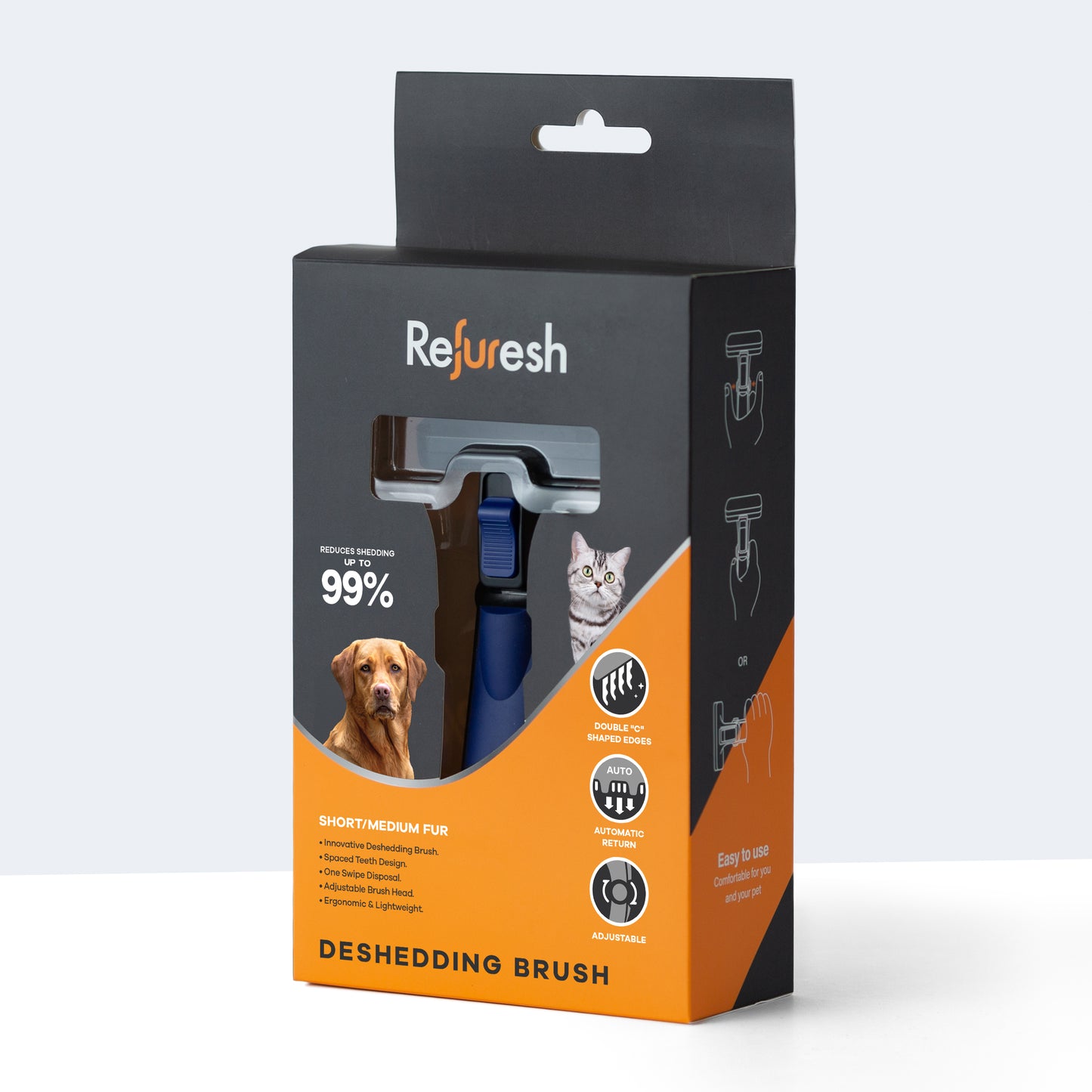 Refuresh Gentle Deshedding Brush - Short/Medium Length Hair - The Groomers Shop