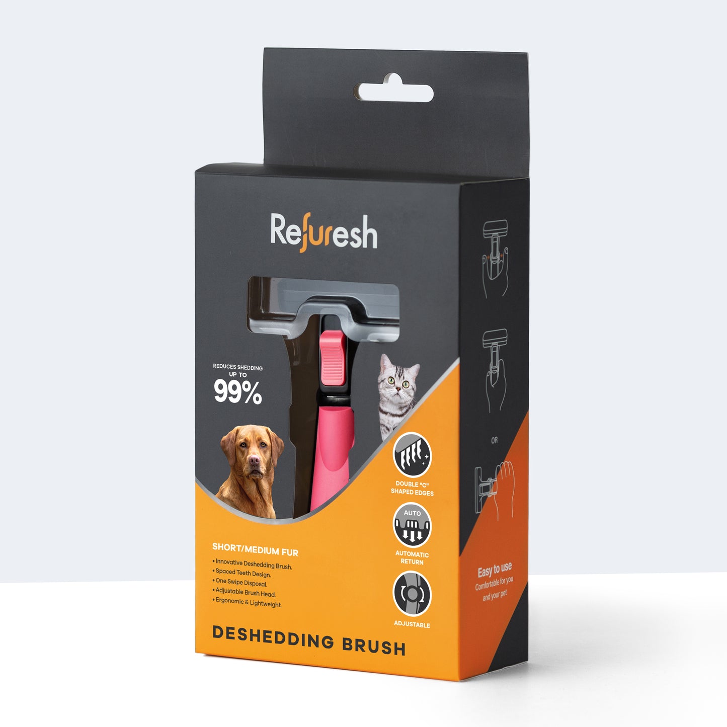 Refuresh Gentle Deshedding Brush - Short/Medium Length Hair - The Groomers Shop
