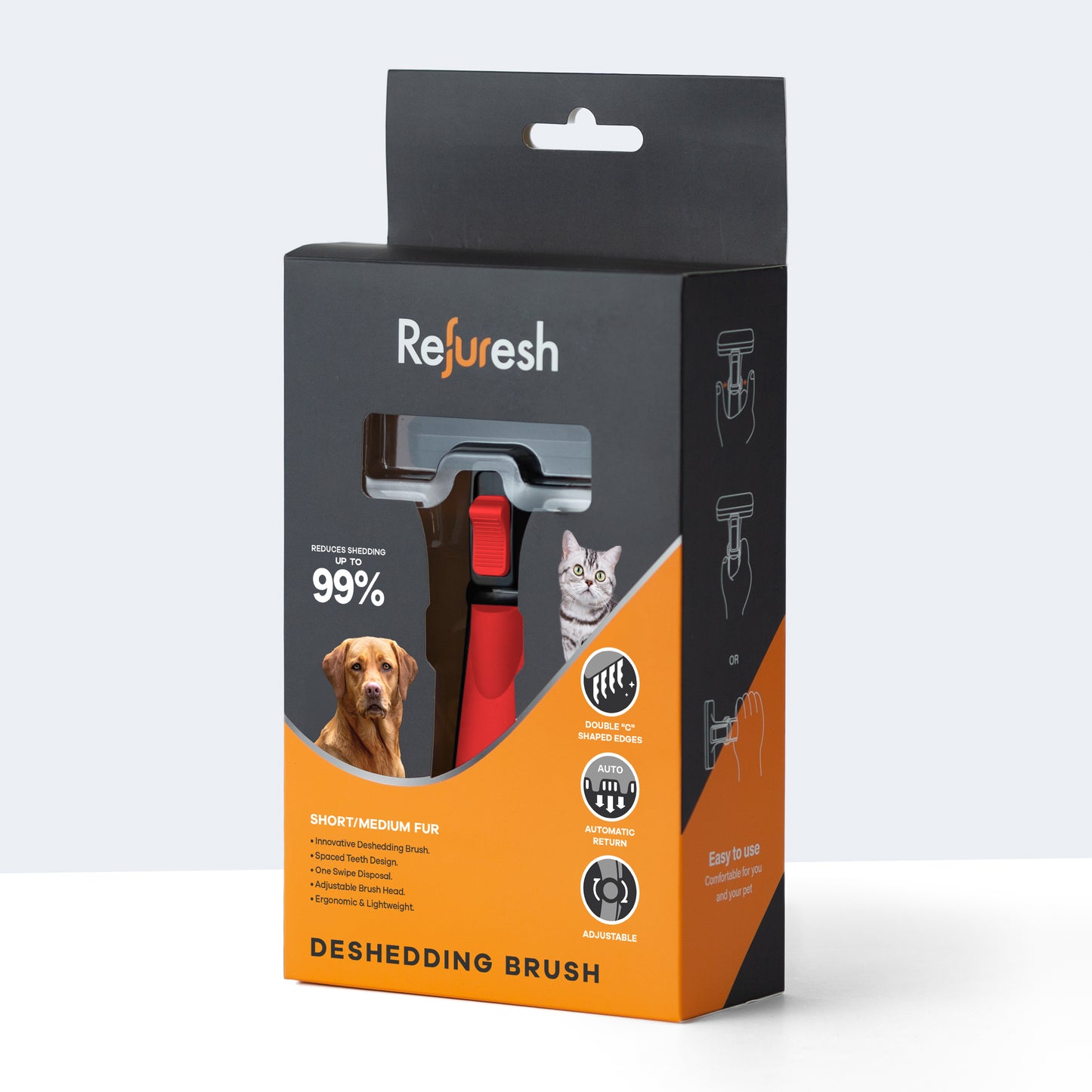 Refuresh Gentle Deshedding Brush - Short/Medium Length Hair - The Groomers Shop