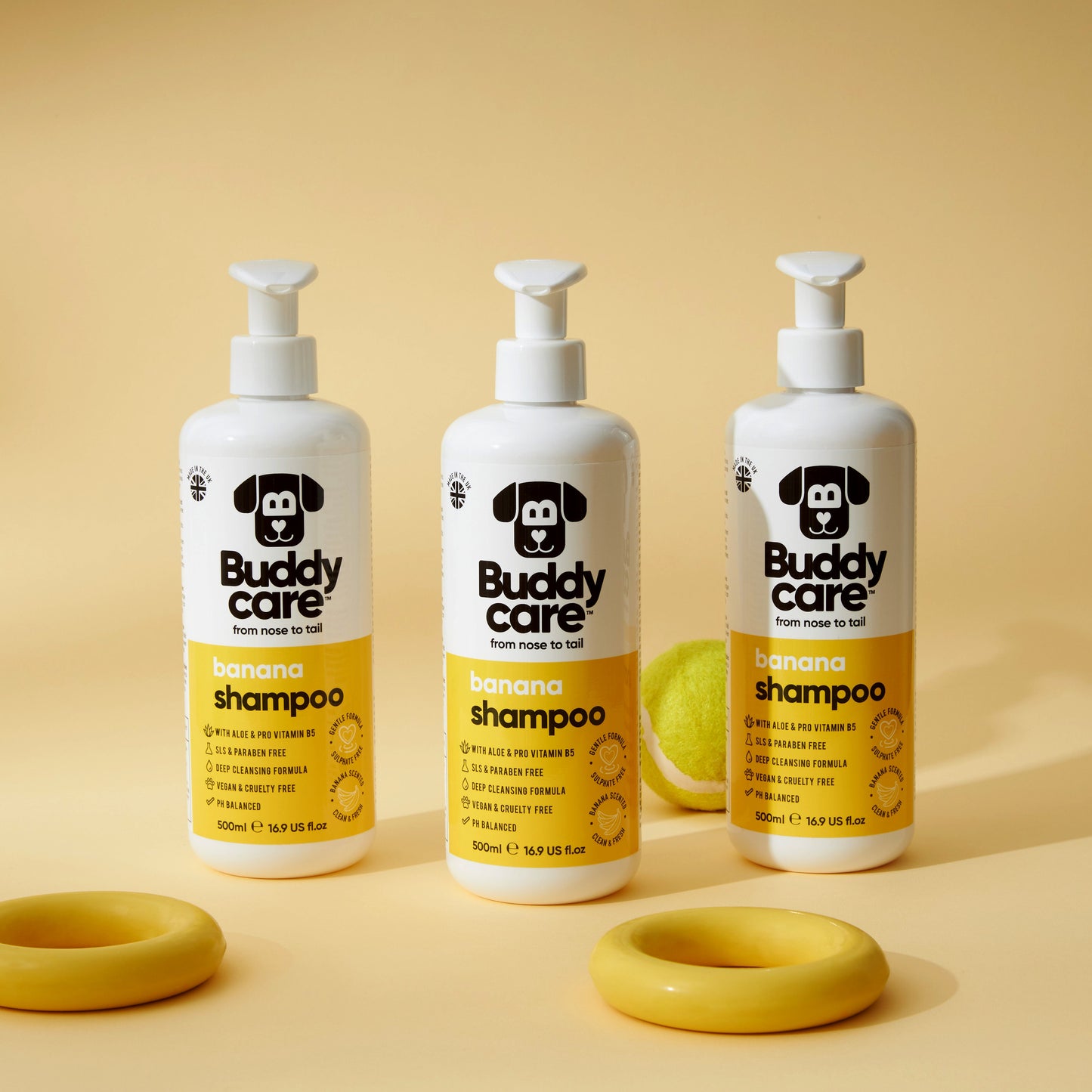 Banana Dog Shampoo 500ml bottle by Buddycare