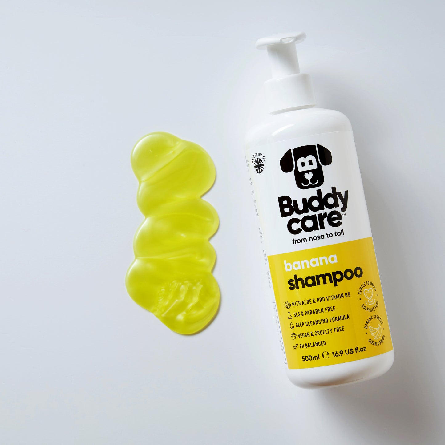 Banana Dog Shampoo 500ml bottle by Buddycare