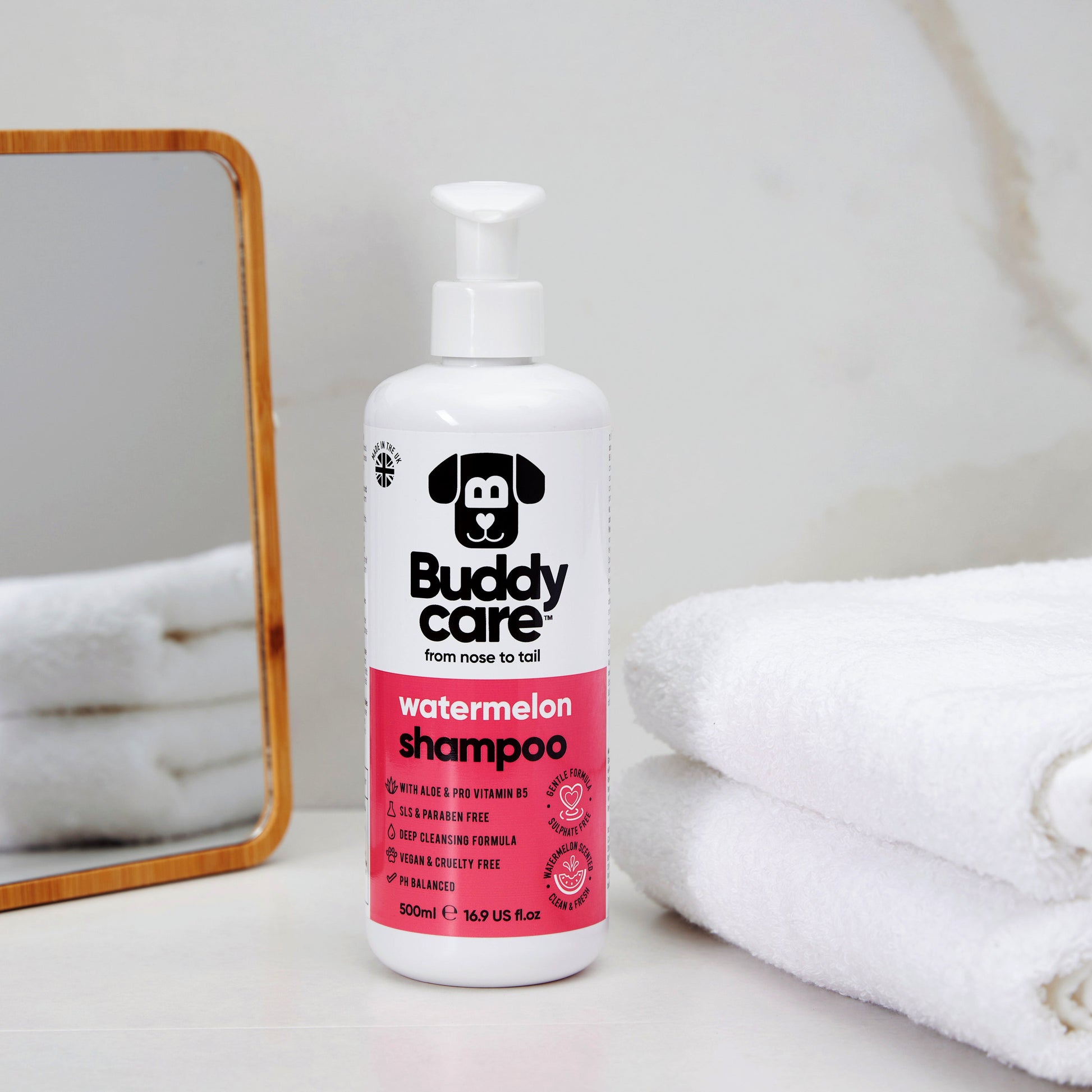 Watermelon Dog Shampoo 500ml bottle by Buddycare