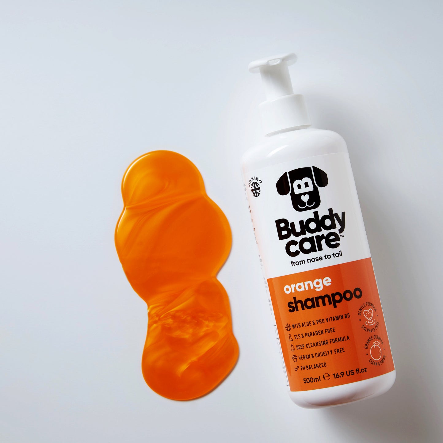 Orange Dog Shampoo 500ml bottle by Buddycare