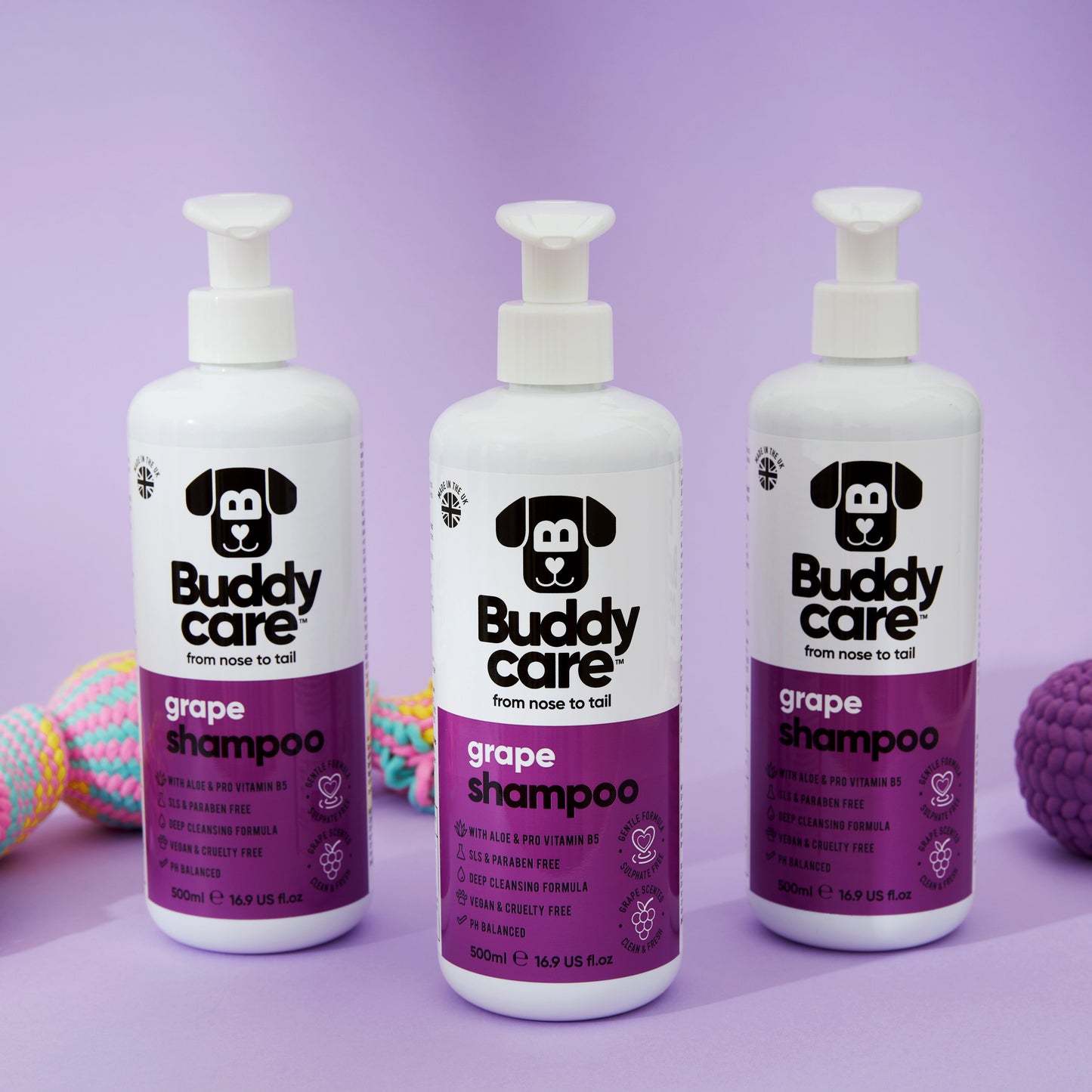 Grape Dog Shampoo 500ml bottle by Buddycare