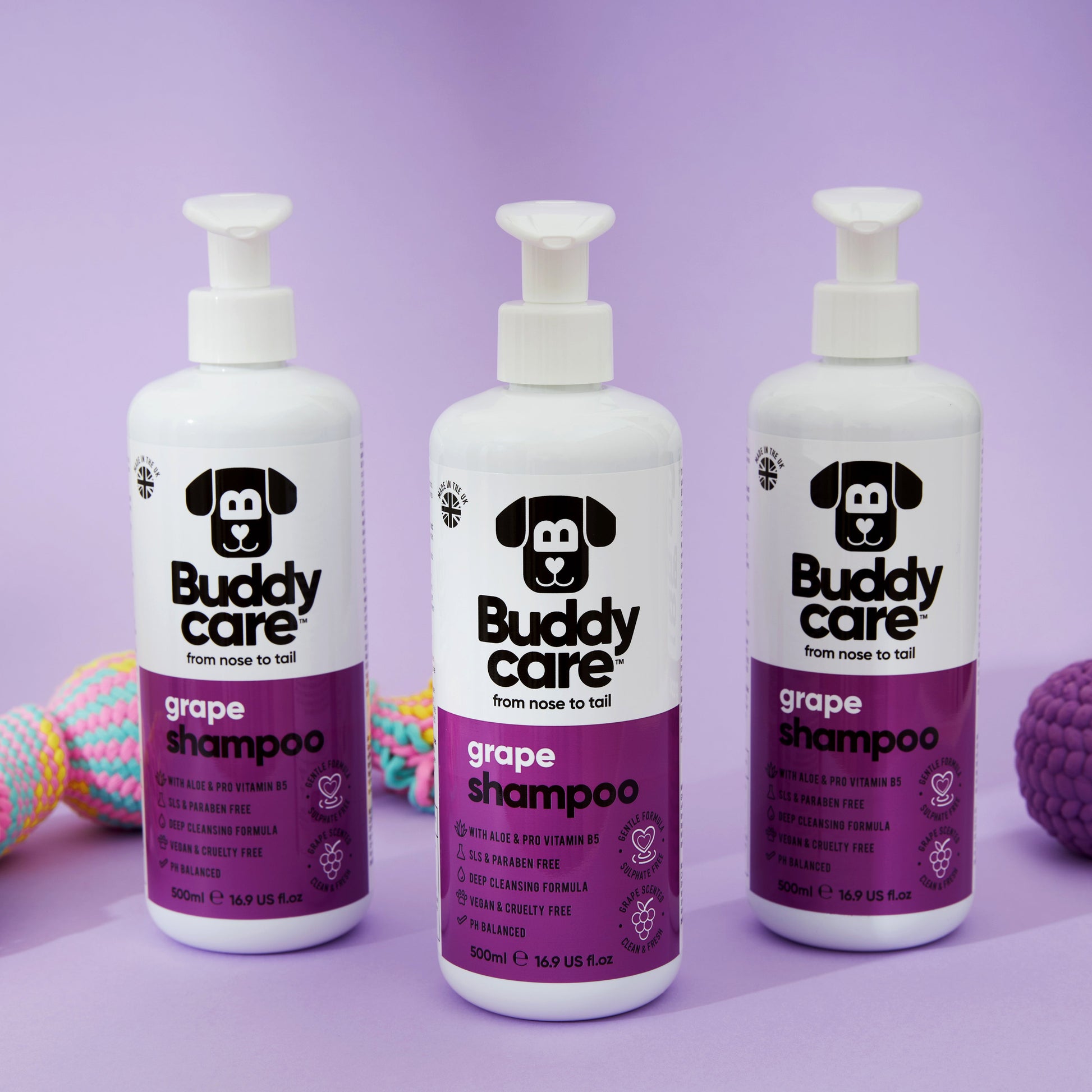 Grape Dog Shampoo 500ml bottle by Buddycare