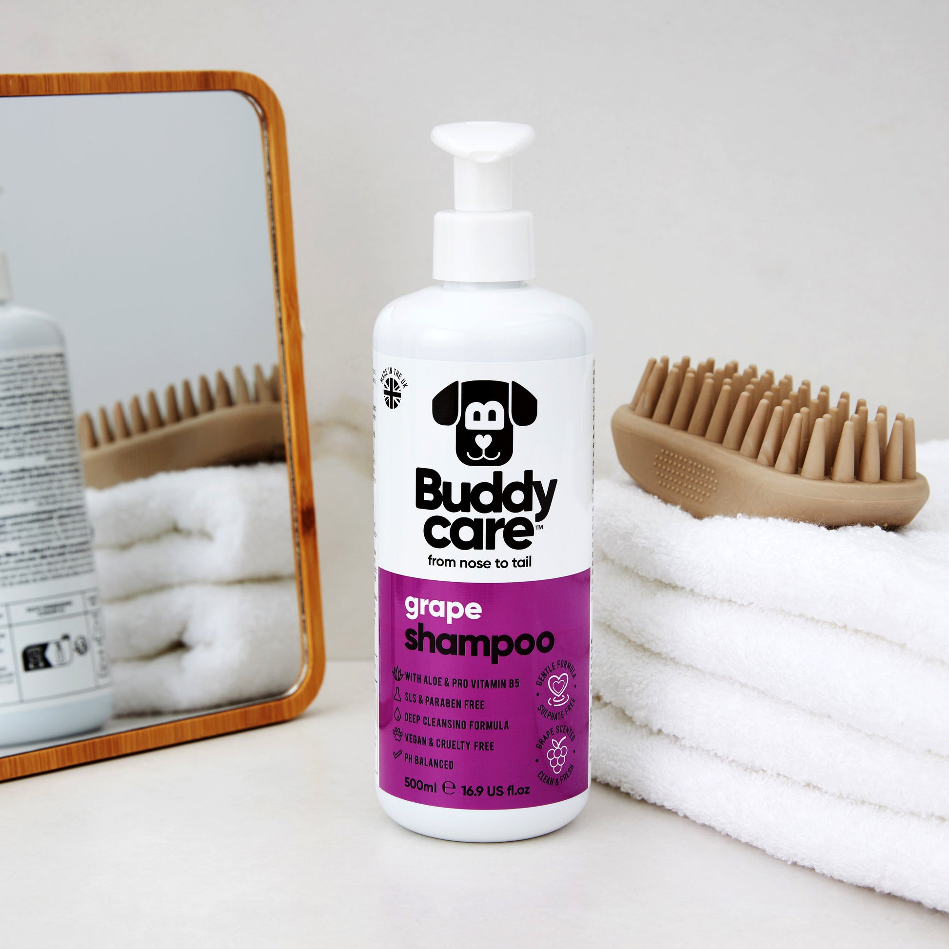 Grape Dog Shampoo 500ml bottle by Buddycare