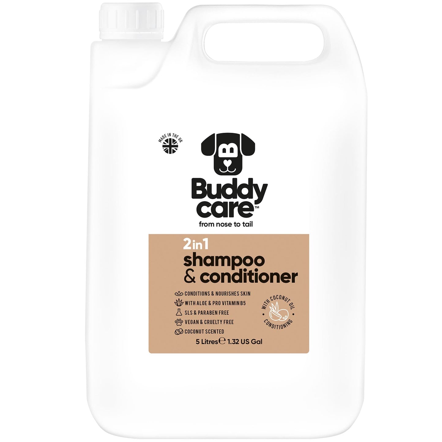 2 in 1 Coconut Dog Shampoo & Conditioner 5L professional dog grooming size