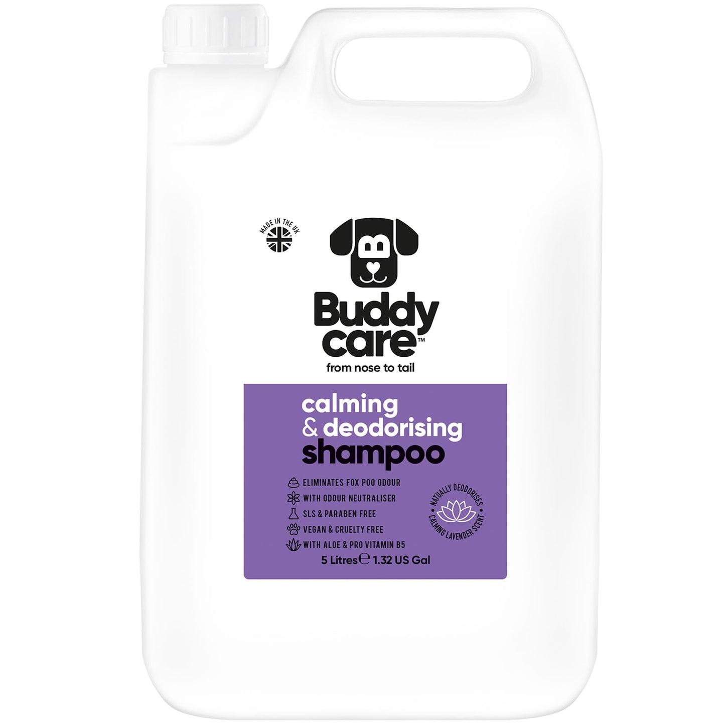 Calming & Deodorising Lavender Dog Shampoo 5L professional dog grooming size