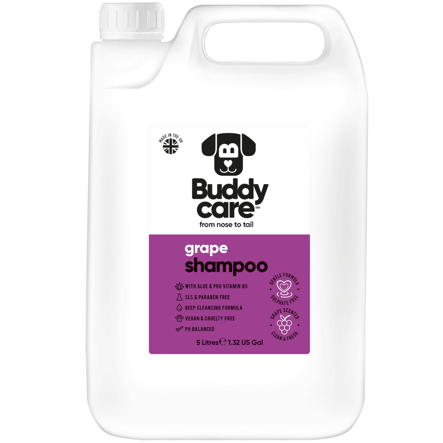 Grape Dog Shampoo 5L professional dog grooming size