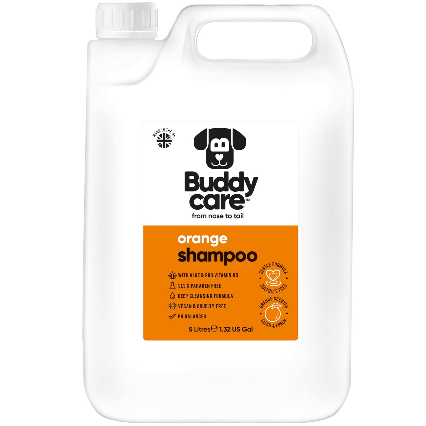 Orange Dog Shampoo 5L professional dog grooming size