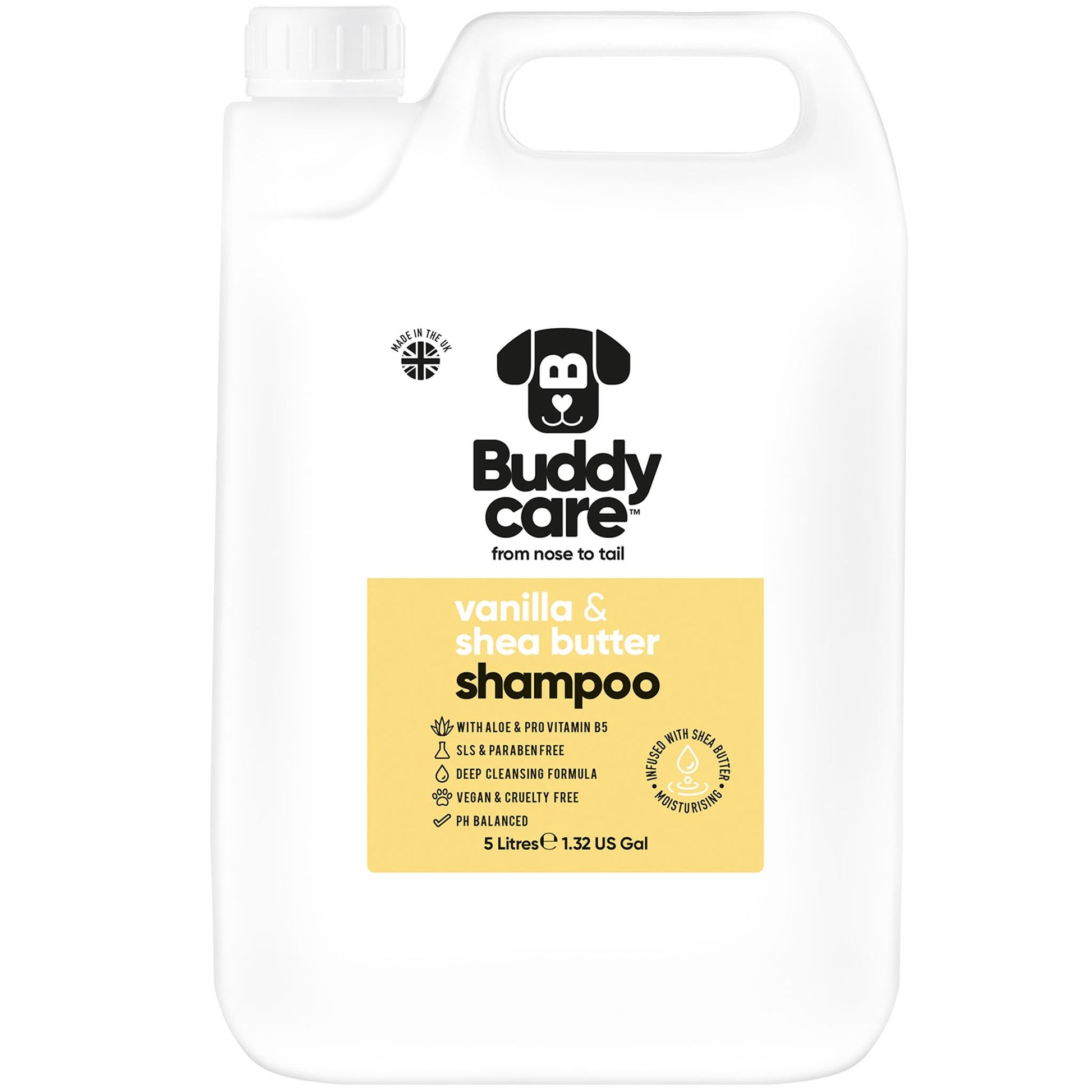 Vanilla & Shea Butter Dog Shampoo 5L professional dog grooming size