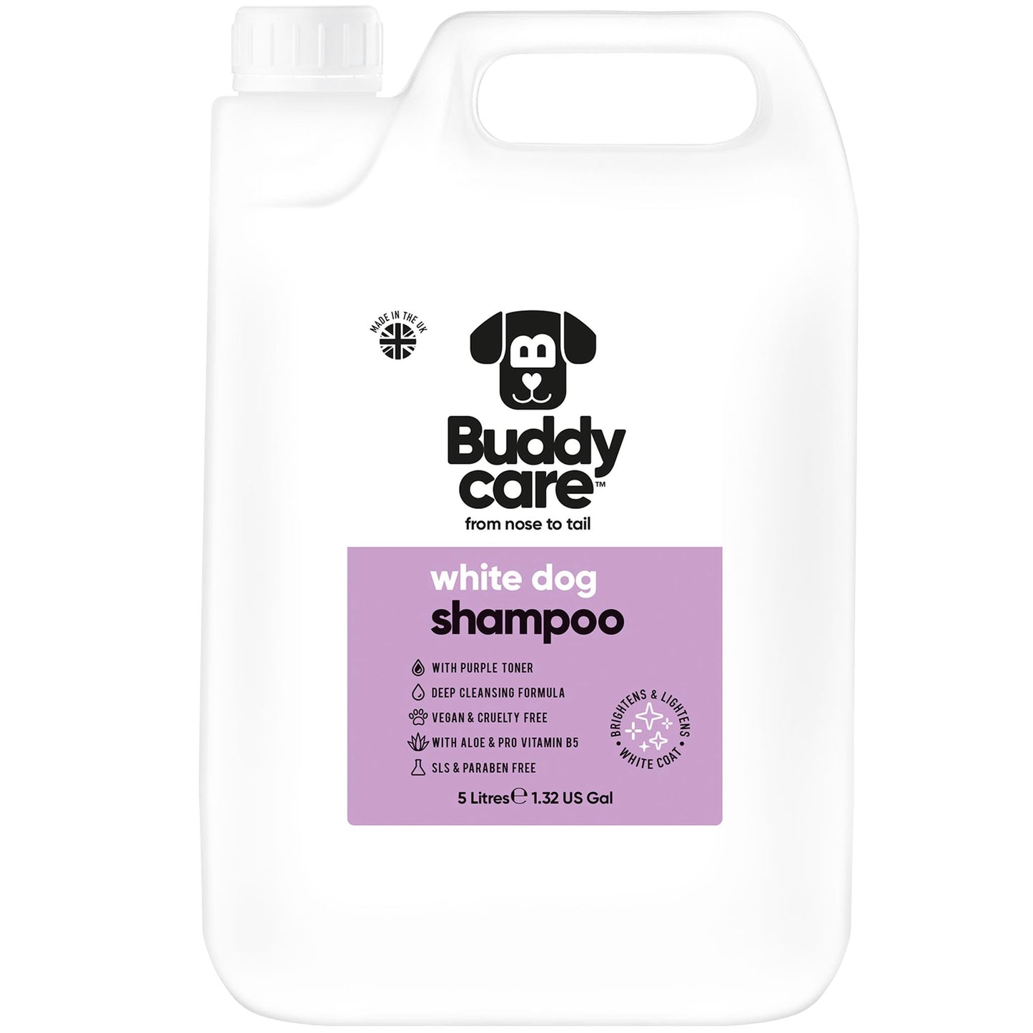 White Dog Shampoo 5L professional dog grooming size