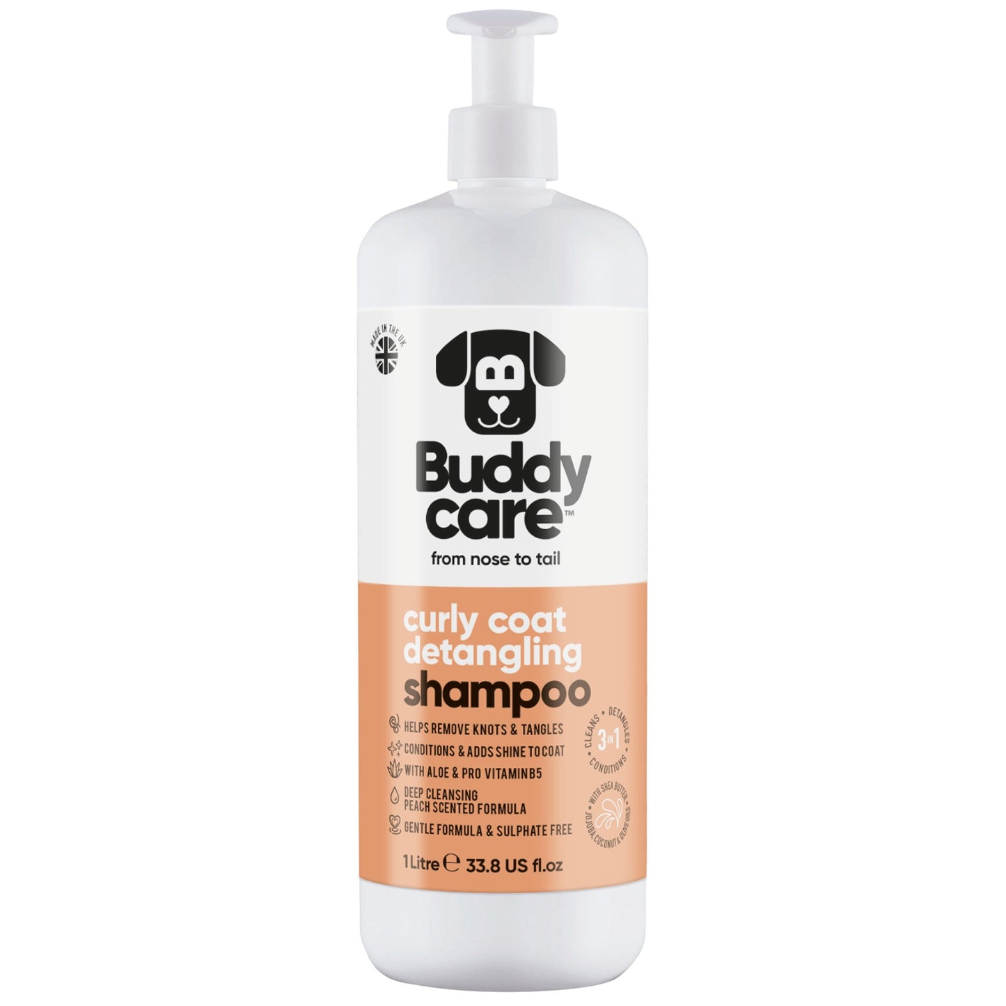 Curly Coat Detangling 3 in 1 Peach Dog Shampoo professional dog grooming image 3