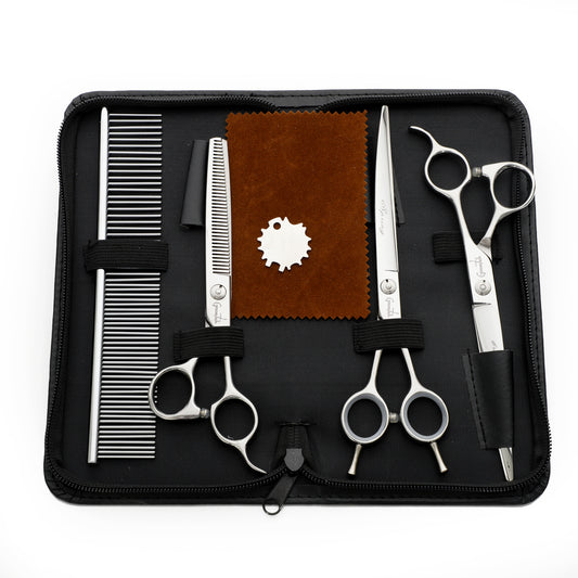 Groomtech - Spring Pet Grooming Scissors Kit - Set of 3 with Comb