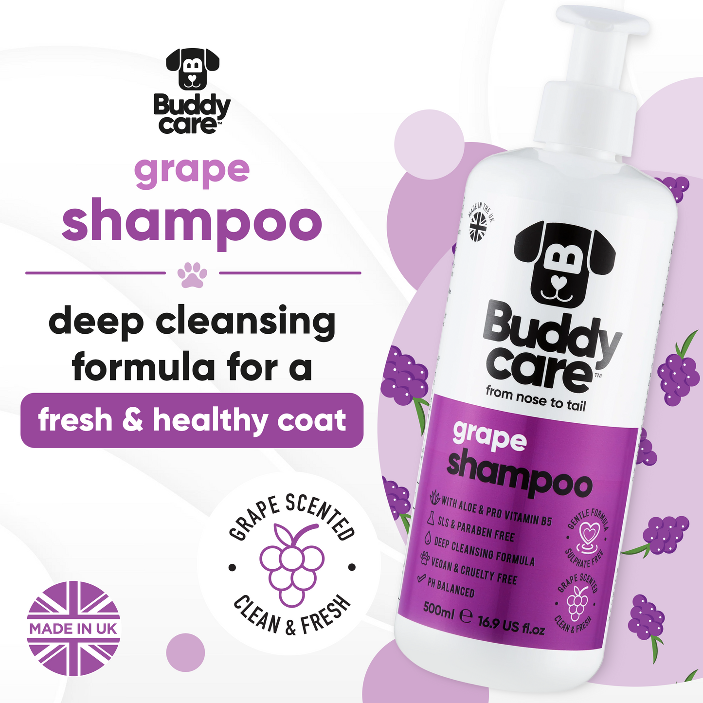 Grape Dog Shampoo key product benefits