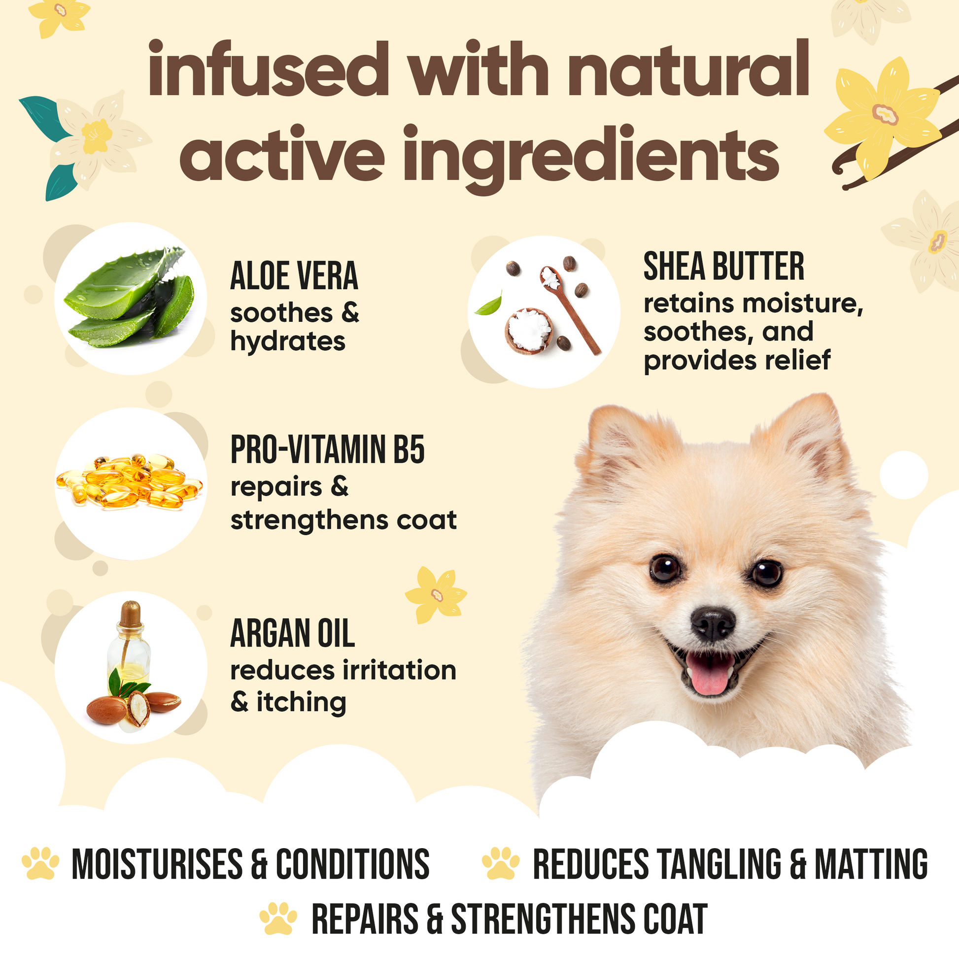 Vanilla & Shea Butter Dog Conditioner professional coat care formula