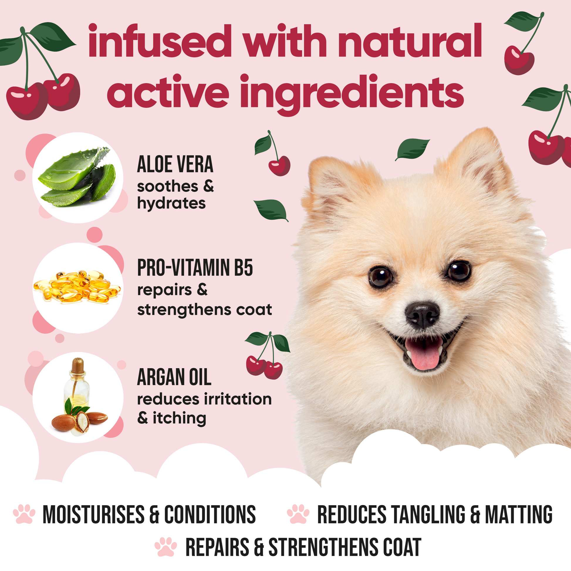 Black Cherry Dog Conditioner professional coat care formula