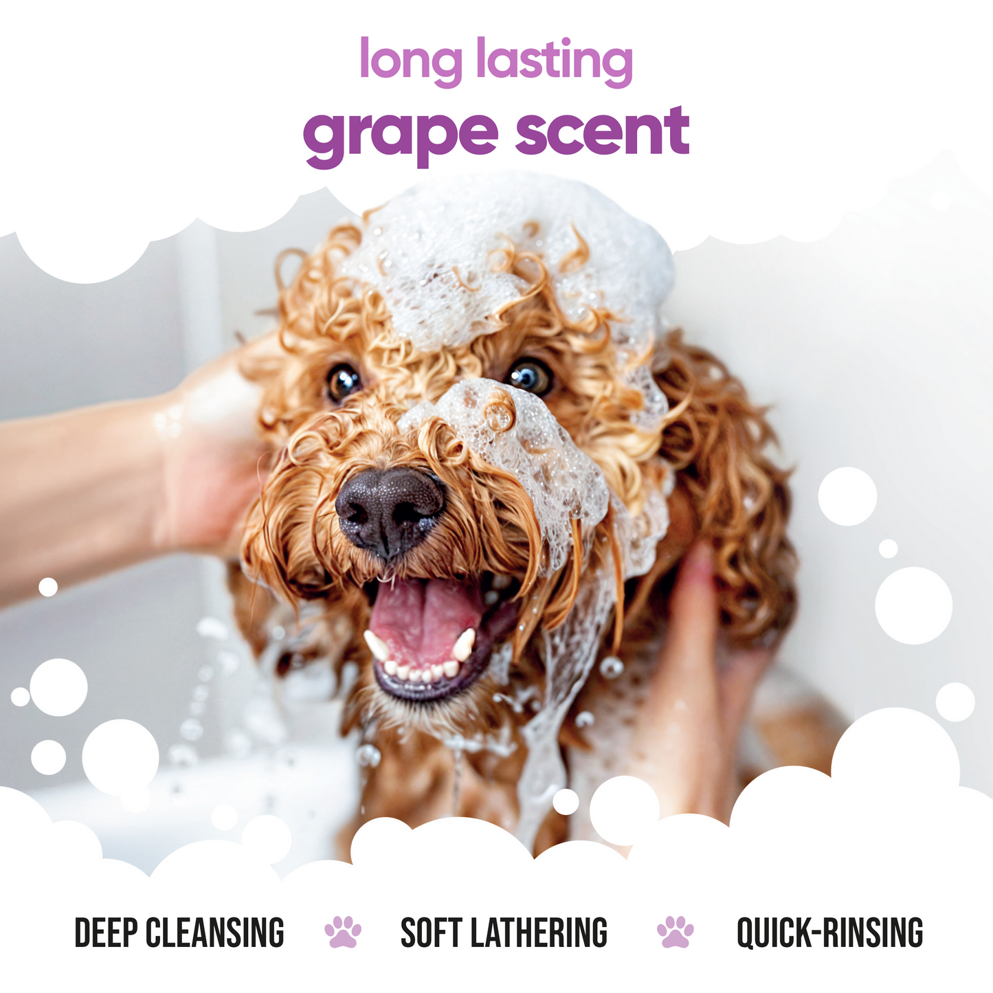 Grape Dog Shampoo gentle pH-balanced grooming formula