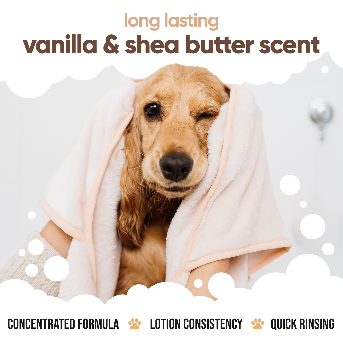 Vanilla & Shea Butter Dog Conditioner gentle pH-balanced grooming formula