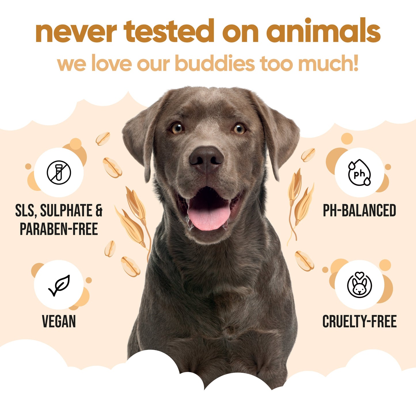 Oatmeal Dog Shampoo vegan and cruelty-free grooming care