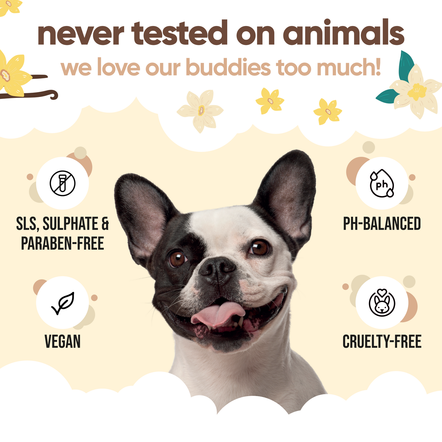 Vanilla & Shea Butter Dog Conditioner vegan and cruelty-free grooming care