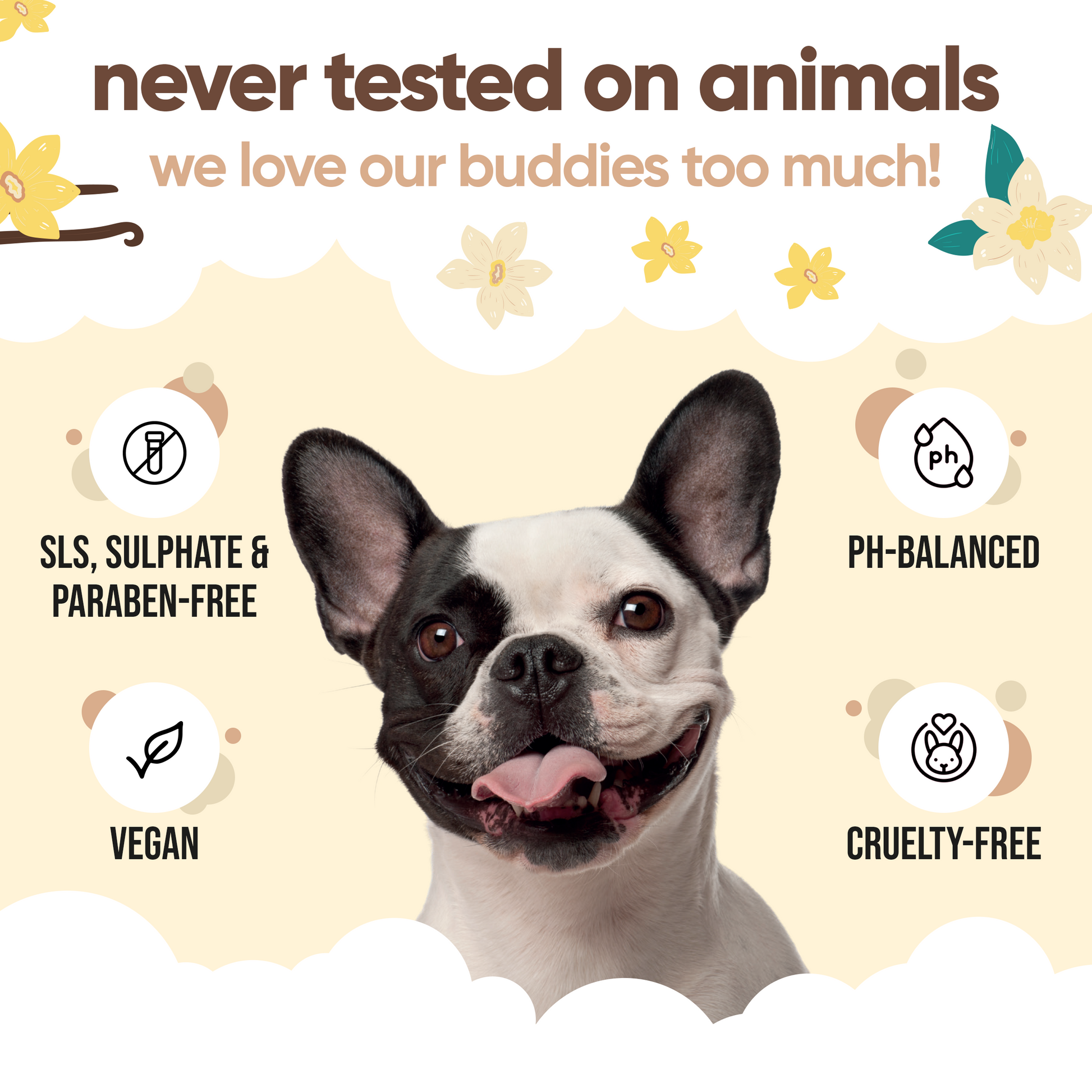 Vanilla & Shea Butter Dog Conditioner vegan and cruelty-free grooming care