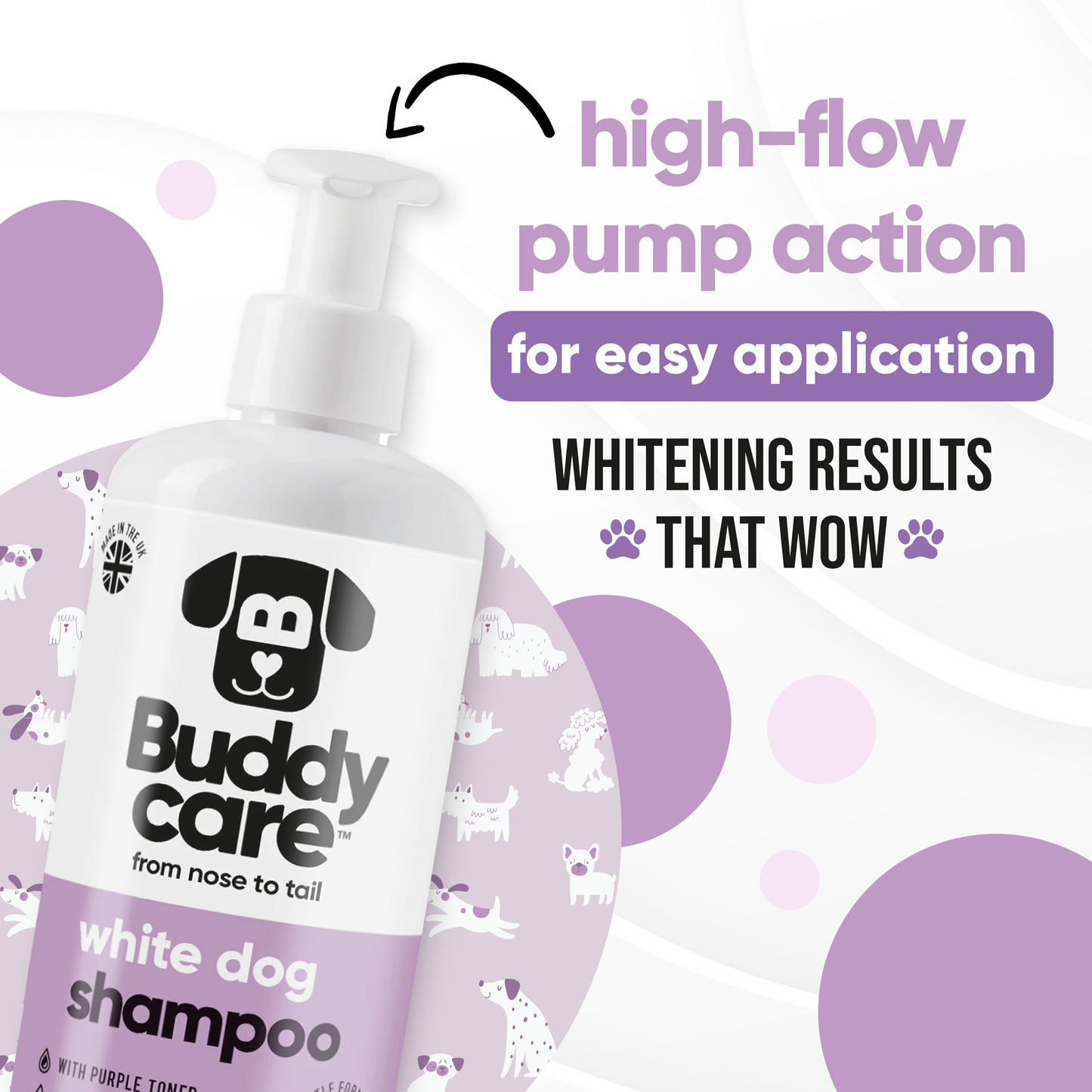 White Dog Shampoo directions and grooming results