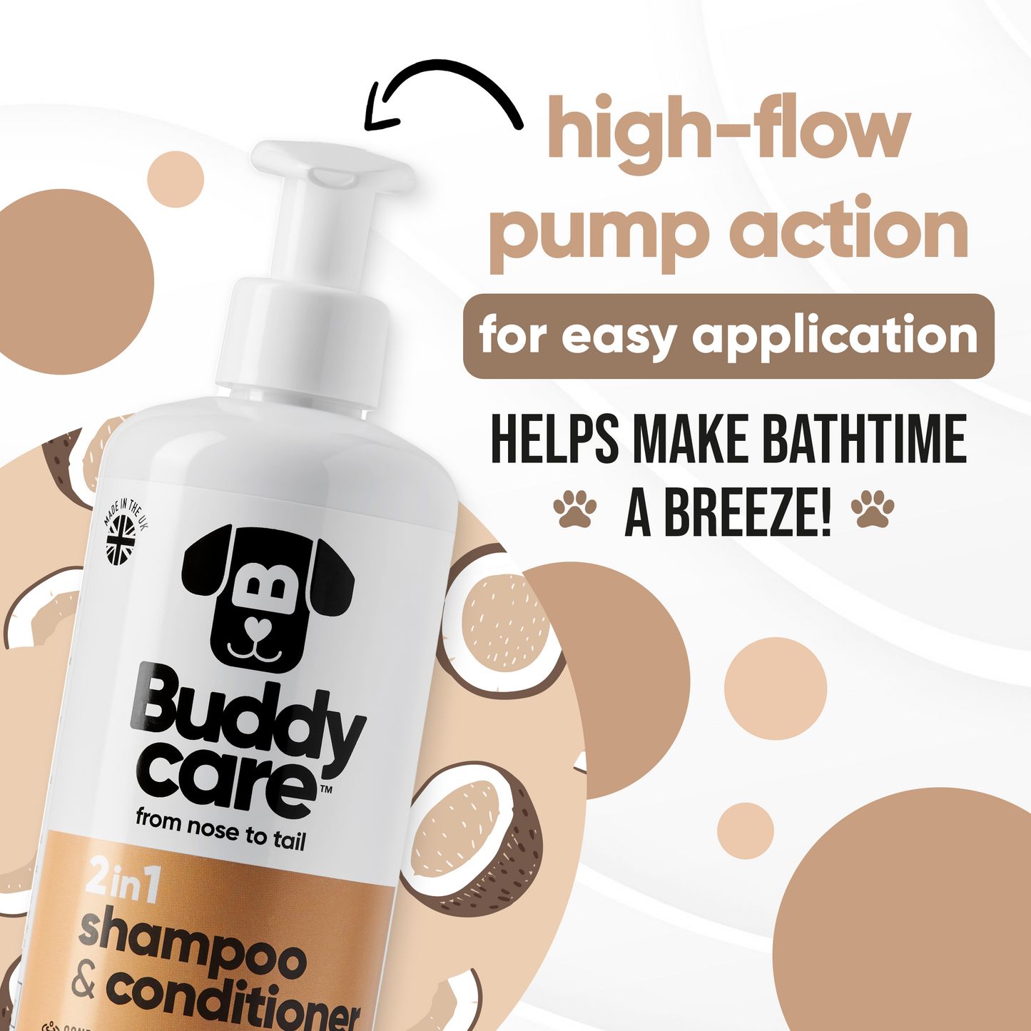 2 in 1 Coconut Dog Shampoo & Conditioner directions and grooming results
